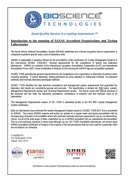 Explains the difference between accredited test methods and that of the accredited laboratory itself